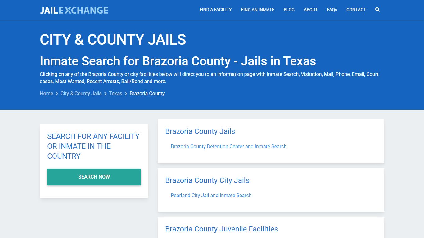 Inmate Search for Brazoria County | Jails in Texas - Jail Exchange